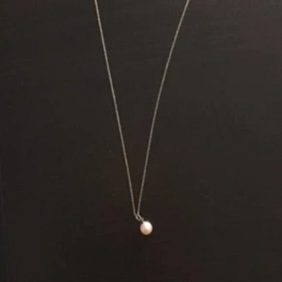 Y2K 925 Silver Chain and Real Pearl Necklace Made in Italy - Picture 8 of 8